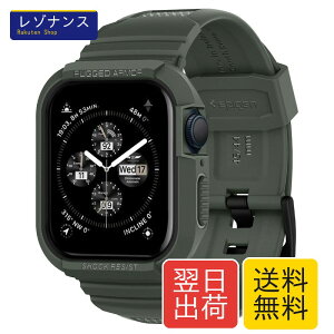 Spigen Apple Watch 45mm 44mm ��̌^ �o���h �P�[�X�yApple Watch SE3/9/8/7/SE2/SE/6/5/4 �Ή��z�ϏՌ� PC TPU ��d�\�� �X�|�[�c�o���h ���� �Ռ��z�� �ϋv�� ���h�~ ���M�b�h�E�A�[�}�[�E�v�� 062CS26016 (�~���^