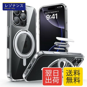 ���i�� iPhone 16 Pro �p �P�[�X �n�[�h �N���A �����ߗ� �ω��� �X�^���h�t�� 360°��] MagSafe�Ή� MAGIC JOHN