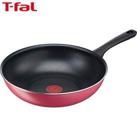 【店内全品ポイント10倍】T-fal クランベリーレッド ウォックパン 28cm ガス火専用 フライパン B55919 ティファール グループセブジャパン