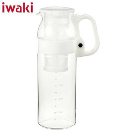 iwaki 冷水筒 茶こしつきハンディサーバー 1.3L ホワイト 耐熱ガラス お茶 ポット KT2933F-W イワキ