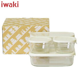 iwaki パック＆レンジ 角型 4点セット ホワイト PTY-PRN-4W イワキ AGCテクノグラス