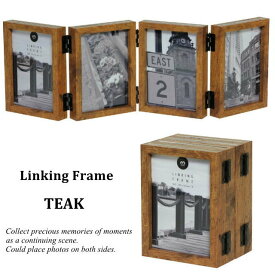 写真たて フォトフレーム リンキング フレーム Linking Frame TEAK L版 写真立て 複数