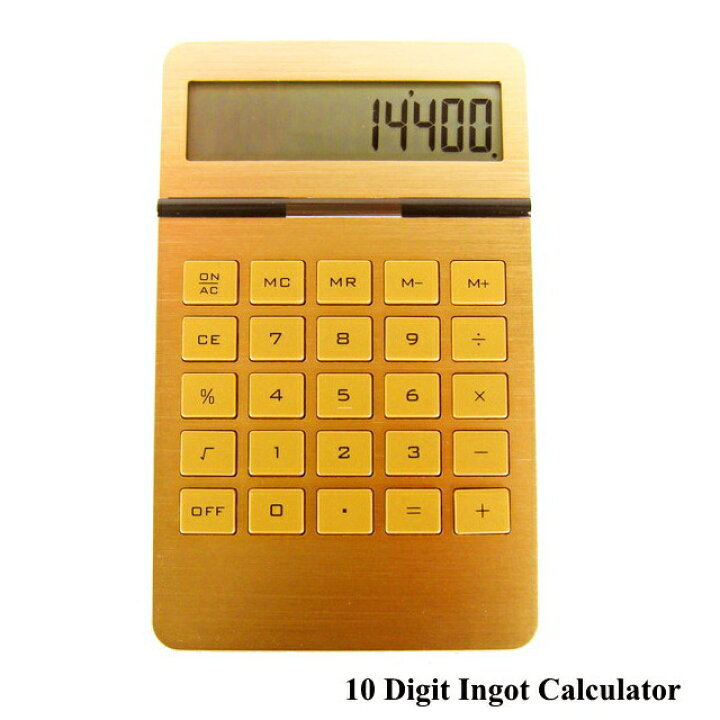 楽天市場】電卓 ゴールド カリキュレーター 10 Digit Ingot Calculator 