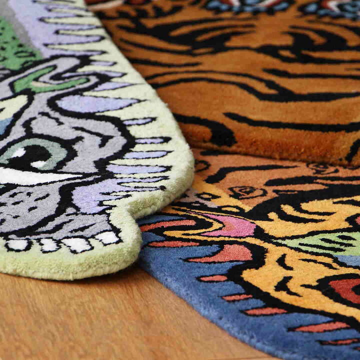 楽天市場】チベタン タイガーラグ H2-75 グレー Tibetan Tiger Rug H2 