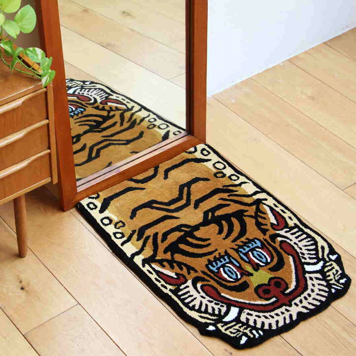 楽天市場】チベタン タイガーラグ H1-75 イエロー Tibetan Tiger Rug 