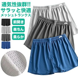 トランクス メンズ 前開き 下着 メッシュ 夏 快適 蒸れない 通気性 吸汗 速乾 ドライ 伸縮性 ストレッチ 涼感 インナー 下着 肌着 メンズインナー メンズ下着 メンズ肌着 男性インナー 男性下着 男性肌着 　送料無料