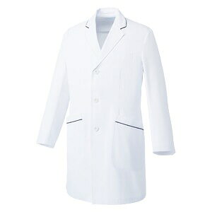 白衣 MIZUNO/ミズノ メンズドクターコート(男性用)フラワーホール(飾り刺繍) 内ポケット付 ダブルポケット 透防止 制電CHI-MZ0108-1