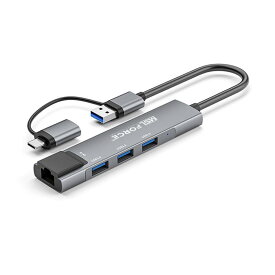 安心の日本企業 適格請求書発行可 USB-A USB-C LAN RJ45 変換アダプタ Type-C Type-A USB3.0 USB lanポート 10/100/1000Mbps switch Thunderbolt3 有線接続 ハブ ギガビットイーサネット 有線lanアダプター