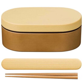 正和 Showa 弁当箱 お米がくっつきにくい 木目 樹脂 小判弁当 セット 箸・箸箱付き