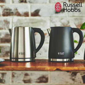 《ポイント10倍》Russell Hobbs ラッセル ホブス [ ベーシック ケトル ] 正規品 湯沸かしポット 電気ポット やかん 湯沸かし器 1L 大容量お湯 コーヒー お茶 紅茶 時短 計量 シルバー ブラック 7013JP 7013JP-BK