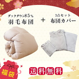 【4点入り福袋】 羽毛布団 福袋 羽毛布団 シングル ダウン85％ 布団カバー3点セット [ 掛け布団カバー ボックスシーツ 枕カバー ] 掛け布団 羽毛 羽布団 羽毛掛け布団 あったか 掛け布団 冬用 おすすめ 掛ふとん 羽毛布団 かけ布団 NENEKO