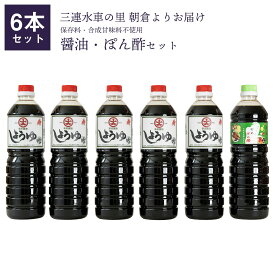 【送料無料】こいくち 寿醤油5本・ぽん酢1本セット　保存料・合成甘味料不使用 ギフト 贈答 こいくち ポン酢 九州 醤油 辛川醤油