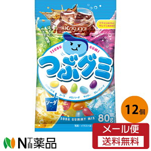 【メール便送料無料】春日井製菓 つぶグミソーダ (80g) 12個セット