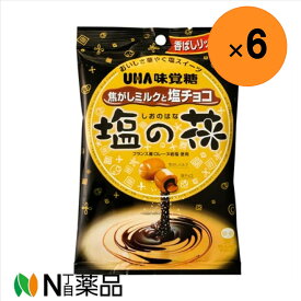 【送料無料】味覚糖　塩の花 80g×6袋＜飴　キャンディ　焦がしミルク塩チョコ味＞