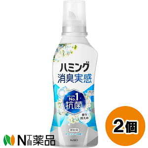 花王 ハミング 消臭実感 ホワイトソープの香り 本体 (510ml) 2個セット <柔軟剤 抗菌 生乾き臭 部屋干し臭 汗臭>【送料無料】