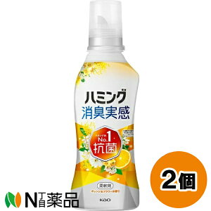 花王 ハミング 消臭実感 オレンジ&フラワーの香り 本体 (510ml) 2個セット <柔軟剤 抗菌 生乾き臭 部屋干し臭 汗臭>【送料無料】
