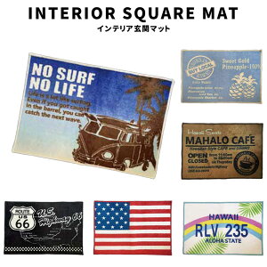 INTERIOR SQUARE MAT No Surf Buy Local Maharo Cafe ROUTE66 American Flag Numberplate ~ߕt փ}bg  CeA AJ t@bV  AJW ObY