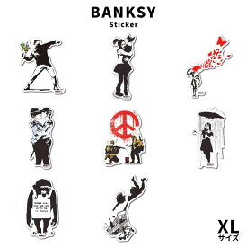 BANKSY バンクシー 透明 ステッカー BNK-001XL BNK-008XL XLサイズ シール ウォールステッカー アート ブランダライズド 耐水 耐光 おしゃれ ファッション 小物 グッズ