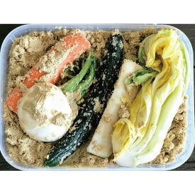 【送料無料】 ギフトに最適 菜香や 茨城県産 有機栽培米使用 ぬか床キット 内容：「ミルキークイーン米ぬか床2kg」「ぬか漬け5種」「調合足しぬか500g」（簡単に出来るお手入れのレシピ・タッパー容器付き）ぬか漬け 簡単 初心者