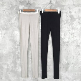 1dozen [1ダース] オーガニックコットンシフォン レギンス レディース 770016 taupe gray/black