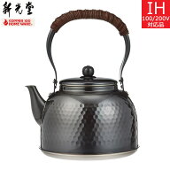 【日本製】 新光金属　IH-3518　IH対応 銅製 鎚目入れ湯沸かし（2.3L） 純銅黒銅仕上げ（底面：ステンレ…