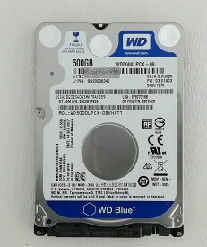 中古 Western Digital 500GB HDD 2.5インチ ブルー データ削除済み 使用時間5000時間以下～15000時間以上 ハードディスク ゆうパケット発送 代引き不可【送料無料】【30日保証】