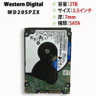 Western Digital 2.5インチ HDD WD20SPZX PC CA500 Blue 2.0TB 7mm厚 使用時間500時間未満 データ削除済…