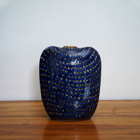 Tonala Pottery Large Unique Shape Vase / Mexico / Ceramica San German / Blue陶器 インテリア 民藝 メキシカン フォークアート 花器 一輪挿し