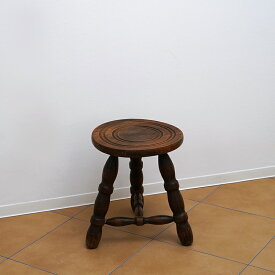 【中古】French Tri Pot Circle Stool / France / 1950sスツール ベルジェ 椅子 ヴィンテージ フレンチ家具 花台