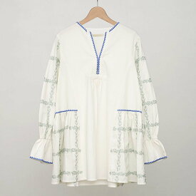 【2024 S/S】【ne Quittez pas ヌキテパ】CRIMP COTTON CHECK EMB TUNIC ECRUレディース 女性 ドレス