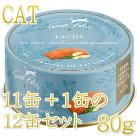 最短賞味2026.6・テラフェリス モノプロテイン サーモン80g×12缶/tf30300成猫用一般食ウェット正規品