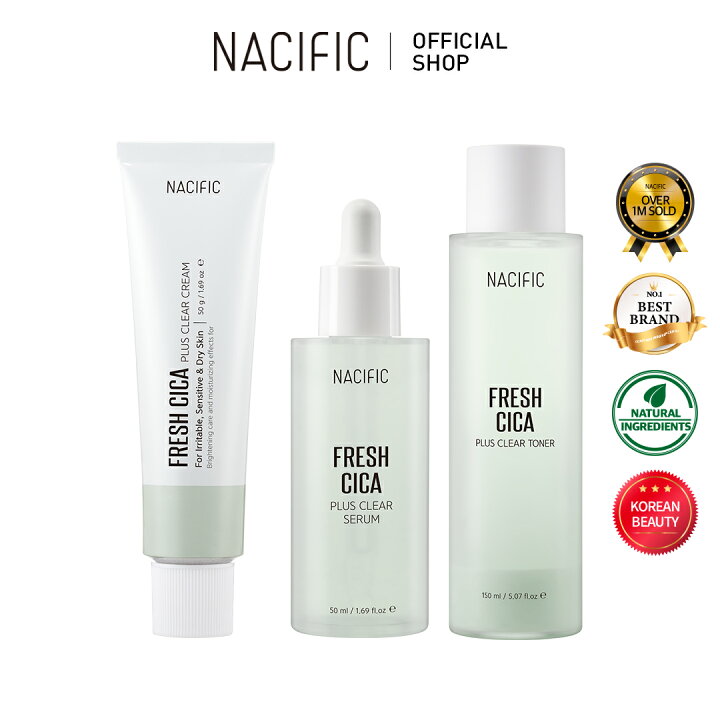 楽天市場 公式 Nacific フレッシュシカ3点 セット ネシフィック 韓国コスメ 韓国化粧品 韓国美容 韓国スキンケア スキンケア スキズ シカ ニキビ 鎮静 肌荒れ オイリー肌 化粧品セット ツボクサ トラブル肌ケア ニキビケア ニキビ予防 ニキビ対策 Cica Nacific