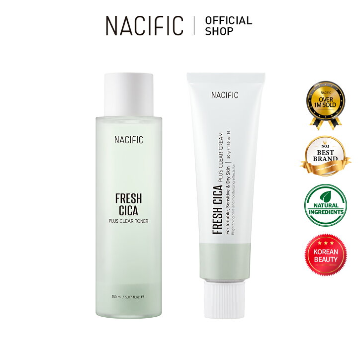 楽天市場 公式 Nacific フレッシュシカ プラスクリア トナー クリーム ネシフィック 韓国スキンケア 韓国コスメ 韓国化粧品 スキンケア 鎮静 シカセット 肌トラブル シカクリーム 韓国化粧水 Cica オイリー肌 敏感肌 肌荒れ 鎮静シカ成分 ティーツリー Nacific