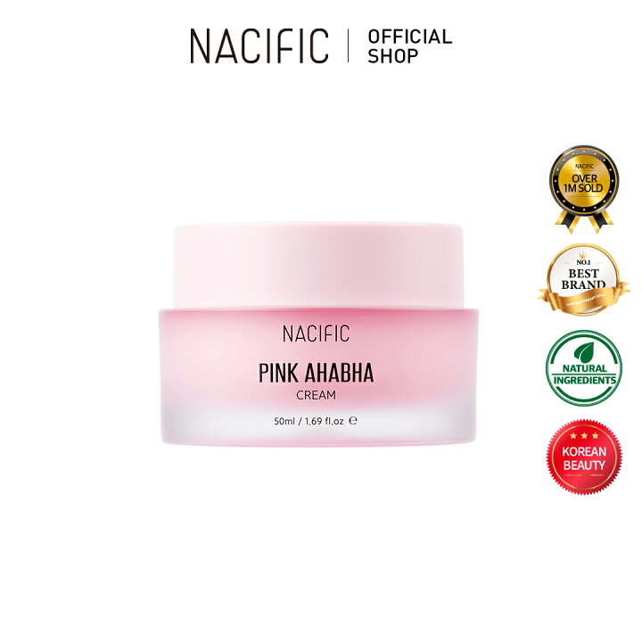 楽天市場 公式 Nacific ピンクアハバハクリーム ネシフィック 韓国コスメ 韓国スキンケア スキンケア バラエキス ヒアルロン酸 水分ケア 保湿ケア 韓国化粧品 高保湿 角質ケア 保湿クリーム しっとり トラブル肌ケア ニキビ予防 スイカエキス Aha Bha Nacific公式