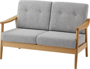 ソファ バッスム2人掛 グレー (完成品) クッション取り外し可 ソファー 東谷 azumaya おしゃれ 家具 インテリア 天然木 アッシュ ウレタン塗装 ポリエステル コットン 特殊大型