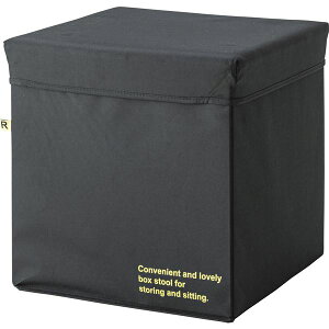 ストレージ コンテナスツールL ブラック (完成品) 折りたたみ式 ストレージ スツール ボックススツール コンテナスツール 椅子 腰掛 収納 折りたたみ フォールディング コンパクト オットマ