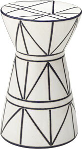 スツール スツール ホワイト (完成品) 室内使用向けの床傷防止フェルト付属 スツール スツール 陶器 陶器製 オブジェ フラワーベース 花台 屋外 屋内 トライバル シンプル ポップ 個性的 東