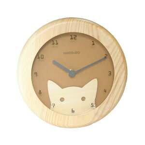 壁掛け時計 S モコモ 猫 / ネコ 日本製 木製 MOCO-MO ぞう 猫グッズ ねこ 内祝い 出産祝い お誕生日プレゼント 新築祝い 子供部屋 可愛い おしゃれ クリスマスプレゼント ギフト 贈り物 お返し