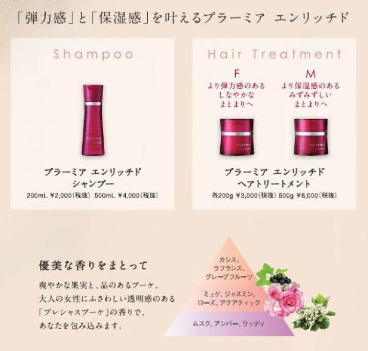 送料無料!【選べるセット】ミルボン プラーミア エンリッチド 500ml+500g シャンプー トリートメント F/M  Ｎａｃｒｅ  Ｂｅａｕｔｅ