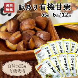 ＼本日クーポン発行中／ 甘栗 訳あり 有機 天津甘栗 85g 6袋 12袋 小分け おやつ むき甘栗 むき栗 モンブラン 業務用 有機栽培 おやつ 栗 くり 栗ごはん クリ 非常食 有機 ギフトJAS認証 オーガニック 和菓子 朝食 置き換え ダイエット 「食品」