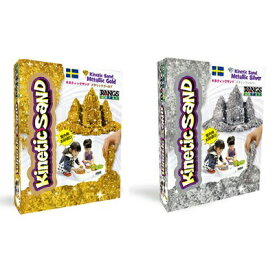 ◆ラッピング無料◆ラングスジャパン　キネティックサンド　2LB　kinetic Sand メタリックゴールド/メタリックシルバー　室内　砂遊び クリスマス