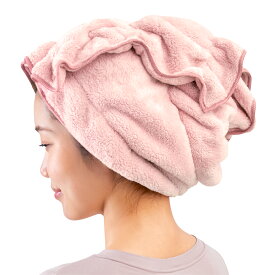 ヘアドライタオル FUWAP ピンク フワップ アルファックス 超吸水 結ばずとまる ロングサイズ 時短 節電 美髪 日本製