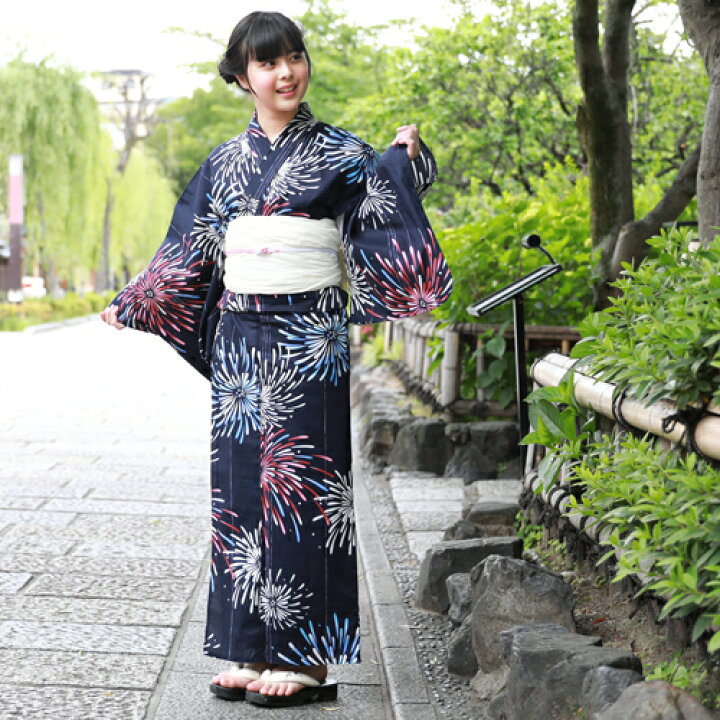市場 北欧デザイナーによる可愛い子供浴衣 ジュニア浴衣 新品 女の子