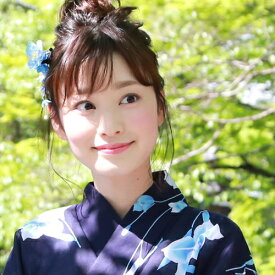 「なでしこ」浴衣 髪飾り クリップ「下がり花タイプ花髪飾り」花 大人 ヘアアクセサリー 5色 浴衣 夏祭り 花火大会 青 ピンク 紫 白 黄色