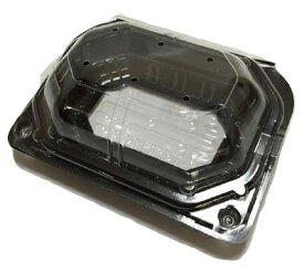 青果用 ふた付きケース フルーツドーム Sサイズ 黒底 6穴 13.4×10.1×5.2cm 1,200枚 − 信和株式会社 −_s