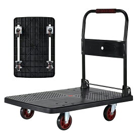 【12月全品P10倍※エントリー必須＆最大2000円クーポン】 ESLUVE 台車 業務用台車 手押し台車 折りたたみ台車 軽量 コンパクト キャスター付き 静音 キャスター 運搬車 だいしゃ 運搬 運送 業務用 作業 倉庫 オフィス 収納 家庭用 会社 積載荷重 貨物運搬【二年保証】