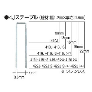 MAX タッカ用ステープル 肩幅4mm 長さ13mm 5000本入り 413J