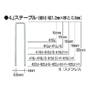 MAX タッカ用ステープル 肩幅4mm 長さ16mm 5000本入り 416J