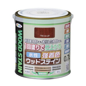 アサヒペン 水性強着色ウッドステイン 0.7Lワインレッド