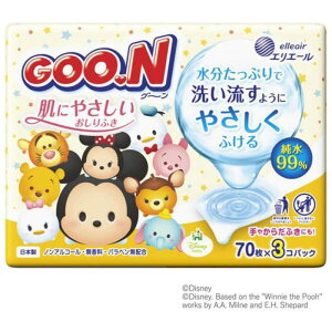 大王製紙 ホーム&パーソナルケア グーン 肌にやさしいおしりふき 70枚 3P